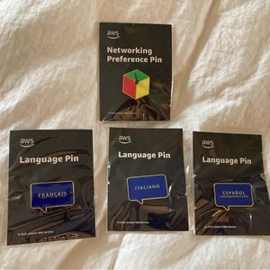 Amazon AWS DEI language and networking enamel pins